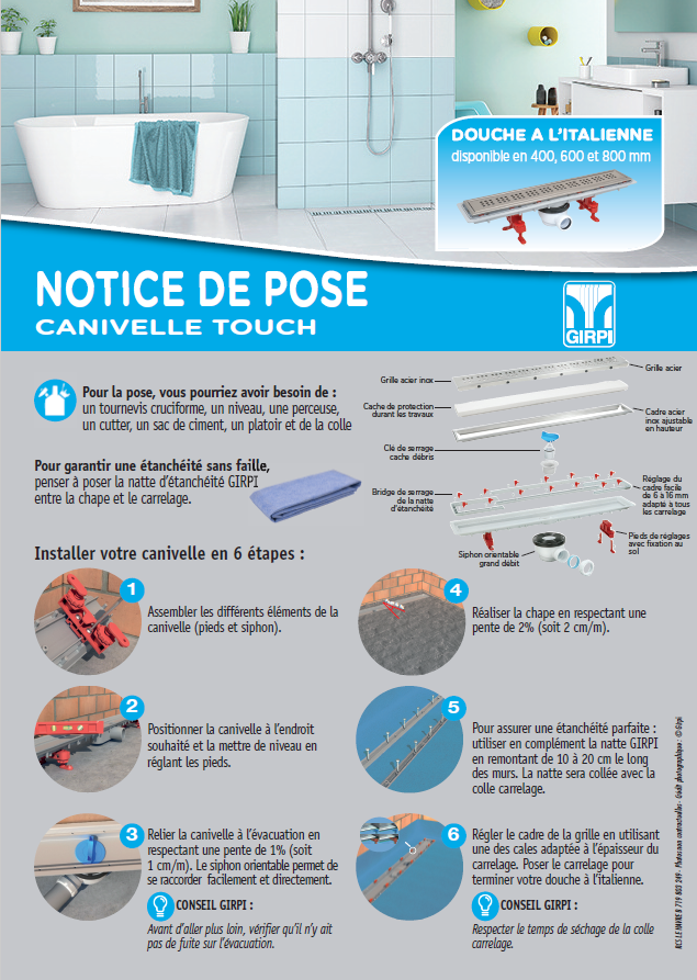 Notice canivelle touch site 2017