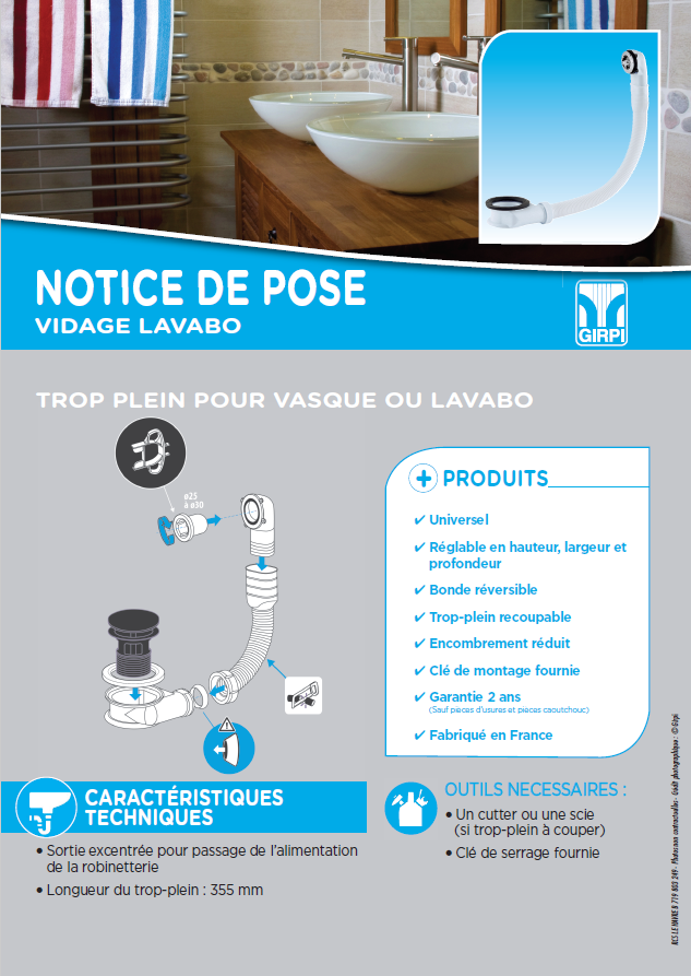 Notice de pose trop plein vasque site 2017