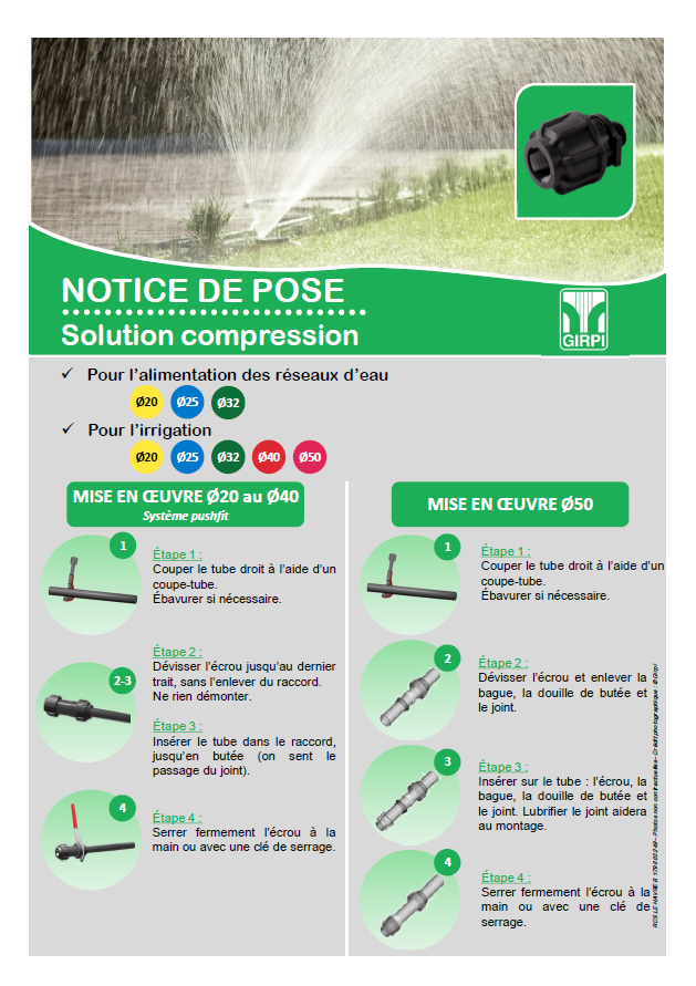 Lire la suite à propos de l’article Notice de pose solution compression